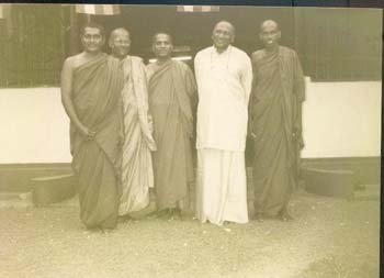 1997 at malegoda temple with Brigadia Ananda weerasekara and other monks