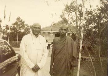 1997 at malegoda temple with Brigadia Ananda weerasekara