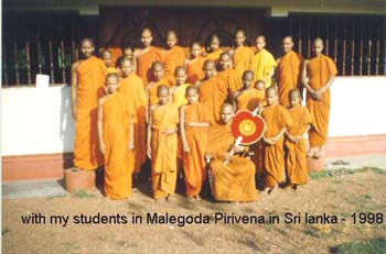 1998 November with all students of Malegoda pirivena in Kalutara.