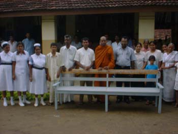 2004 December a bench donation to Gonigoda hospital