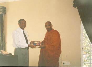 2003 - Giving my Credential book to High  commissioner of sri Lanka in south Africa
