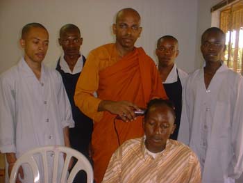 2004 January ordination of Tanzanian boys at African Buddhist seminary in south Africa (2)