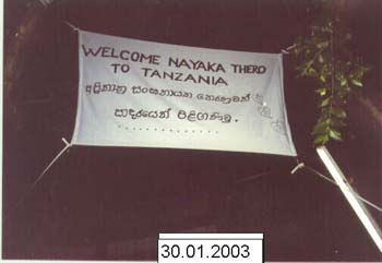 2003.01.30 welcoming to Buddhist temple after received cerficate of The chief monk for the Africa