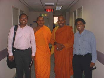 at the hospital after visiting nayaka thero june 2006