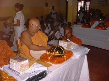2004 - attending first anniversary dana ceremony to ven Soma thero at Maharagama in sri Lanka (1)
